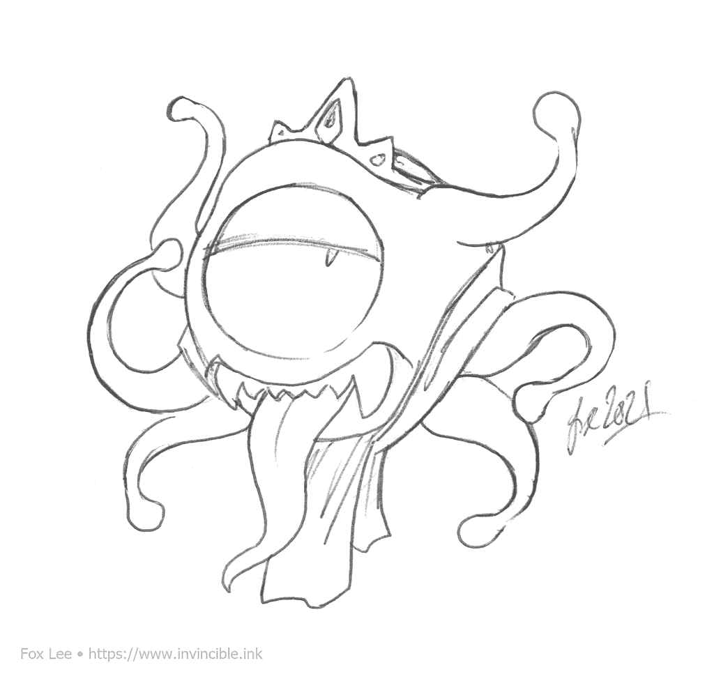 Sketch of a swallower posing in a scarf and a tiara